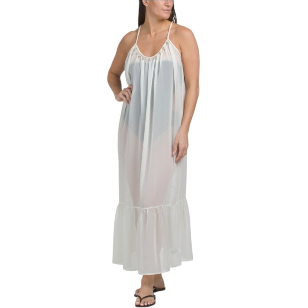 ANNE COLE Adjustable Strap Maxi Cover-up Dress